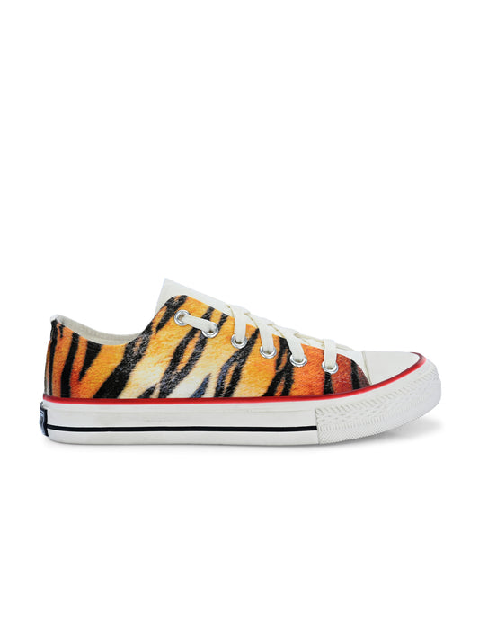 Crowcia London Tiger Skin Design Low Top Sneakers