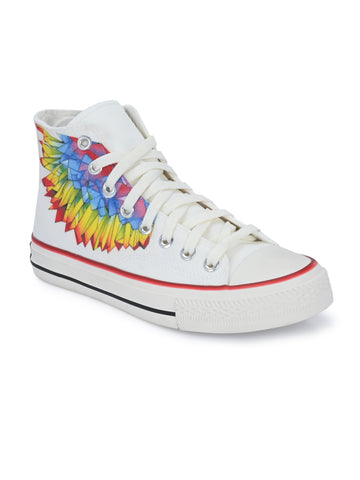 Crowcia London Wings Design High Top Sneakers