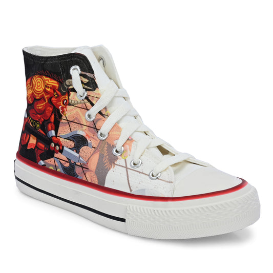 Crowcia London Yama's Demon Design High Top Sneakers