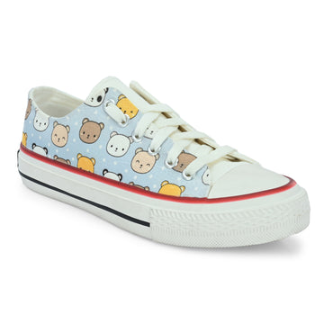 Crowcia London Teddy Bear Design Low Top Sneakers